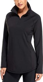 img 2 attached to Miusey Women's Long Sleeve Workout Tops with Quarter Zip for Running and Pullover Jackets