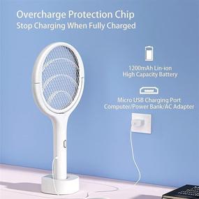 img 1 attached to 🦟 Anne Diary Bug Zapper Racket: USB Rechargeable Electric Fly Swatter with Rotating Head - 3 in 1 Pink Mosquito, Fly, Gnat, and Wasp Killer