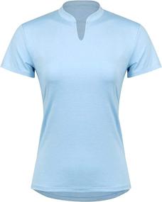 img 4 attached to 👚 Stylish Women's Tennis Shirts: V-Neck, Short Sleeves, Golf Top Tee