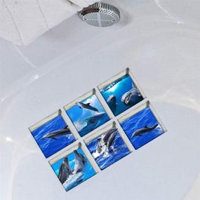 img 3 attached to 🐬 AILEGOU 3D Non-Slip Bathtub Stickers - Children's Animal Shower Safety Treads | Set of 6 Pieces (Dolphins-01)