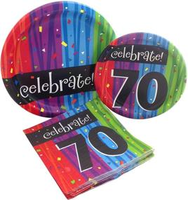 img 4 attached to 🎉 70th Birthday Bash Essentials: Party Bundle with Plates & Napkins for 8 Guests