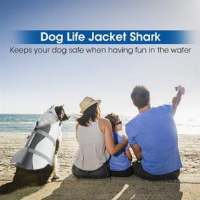 img 3 attached to Shark Dog Life Jacket - Small Medium Large Pet Puppy Life Vest for Water Safety at Pool, Beach, Boating - Saver Swimsuit Preserver