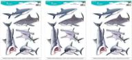 🦈 colorful beistle shark peel 'n place sheets – perfect for party decorations! логотип