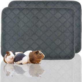 img 4 attached to Highly Absorbent 4 Layer Guinea Pig Fleece Cage Liner, Rabbit Bedding, Washable Puppy 🐹 Pee Pad with Soft Surface and Anti-Slip Bottom - Cage Accessories for Enhanced Performance and Convenience