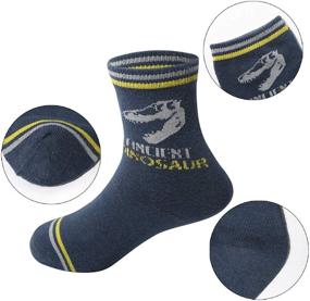 img 1 attached to Fenhant Boys' 10 Pairs Dinosaur Children's Fashion Cotton Crew Socks for Kids - Enhanced SEO