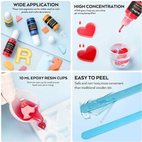 img 1 attached to 🎨 Nicpro 16 oz Epoxy Resin Kit with 15 Colors Liquid Resin Pigment Dye, Silicone Sticks, Mat, Measuring Cups, Gloves for Art, Crafts, Tumblers & Jewelry Making, Molds & Coating Supplies