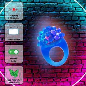 img 3 attached to 💍 24 пак LED мигающих желе бампи колец - синий - Fun Central: мигающие кольца для взрослых и детей - идеальные вечеринки варианты