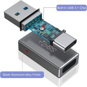 img 3 attached to 🔌 Адаптер USB C Female высокой скорости к USB 3.0 Male 2 шт. для зарядки MagSafe, iPhone 11 12 13 Max, iPad 8 8-го 9 9-го Mini 6 6-го поколения Pro 2021, Samsung Galaxy S21, Z Fold Flip - 5Gbps GEN 1 Тип A кабельный коннектор.