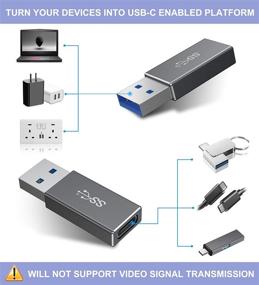 img 1 attached to 🔌 Адаптер USB C Female высокой скорости к USB 3.0 Male 2 шт. для зарядки MagSafe, iPhone 11 12 13 Max, iPad 8 8-го 9 9-го Mini 6 6-го поколения Pro 2021, Samsung Galaxy S21, Z Fold Flip - 5Gbps GEN 1 Тип A кабельный коннектор.