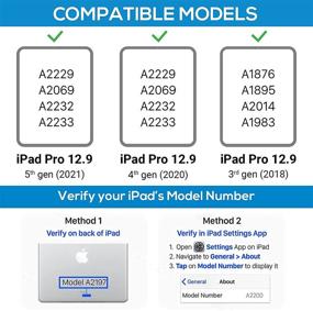 img 2 attached to 💡 Сенсорная клавиатура для iPad Pro 12.9 2021 - Клавиатура и трекпад, стиль Magic Keyboard, интеллектуальные подсветка клавиш, 360° вращение - Совместима с Apple Pencil - Черная