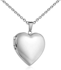 img 4 attached to Polished Love Heart Locket Necklace: A Perfect Birthday Gift to Hold Pictures
