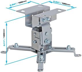 img 2 attached to 📽️ Универсальное потолочное крепление для проектора Cmple - наклон, регулируемые ножки - максимальная нагрузка 44 фунта - серебристый