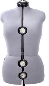 img 1 attached to Large Gray Female Fabric Dress Form with Adjustable Mannequin Body Torso, Tri-Pod Stand, and Up to 70" Shoulder Height