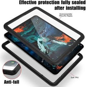 img 1 attached to 📱 AICase iPad Pro 11 Inch Waterproof Case: IP68 Protection, 360 Degree Slim Dual Layer Armor for Shockproof Shield, Built-in Kickstand and Lanyard - 2018 iPad Pro 11