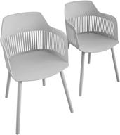 🪑 cosmoliving by cosmopolitan, camelo collection, light gray resin slat back dining chairs, indoor/outdoor, 2-pack logo