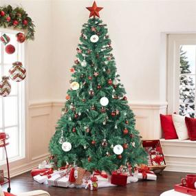 img 2 attached to 🎄 Xacool 6ft Artificial Christmas Tree with 1000 Tips and 118-Piece Ball Ornaments Set