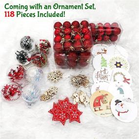 img 3 attached to 🎄 Xacool 6ft Artificial Christmas Tree with 1000 Tips and 118-Piece Ball Ornaments Set