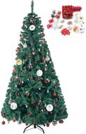 🎄 xacool 6ft artificial christmas tree with 1000 tips and 118-piece ball ornaments set логотип