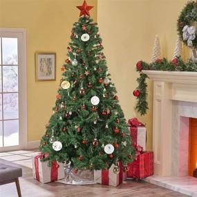 img 1 attached to 🎄 Xacool 6ft Artificial Christmas Tree with 1000 Tips and 118-Piece Ball Ornaments Set