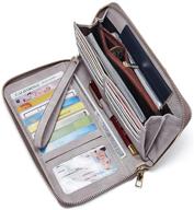 👛 women's leather organizer wallet wristlet - designer handbag and wallet combo logo