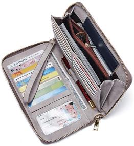 img 4 attached to 👛 Women's Leather Organizer Wallet Wristlet - Designer Handbag and Wallet Combo