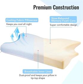 img 2 attached to CO-Z Orthopedic Memory Foam Pillow for Optimal Sleep, Ergonomic Cervical Support for Side, Back, and Stomach Sleepers, Contour Pillow for Neck and Back Pain Relief with Cooling Ice-Silk Pillow Case