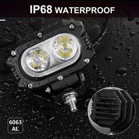 img 1 attached to 🚙 Autofeel 4 Inch LED Light Bar Pods - 2PCS 80W Spot Single Row 8000LM Off Road Driving Fog Lights for Trucks SUV Boat