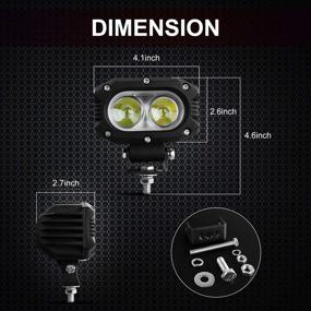 img 2 attached to 🚙 Autofeel 4 Inch LED Light Bar Pods - 2PCS 80W Spot Single Row 8000LM Off Road Driving Fog Lights for Trucks SUV Boat