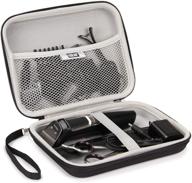 🔌 hard shell hair clipper case - 7.5 inch - compatible with wahl, surker, andis, oster, philips, and more - ideal for hair trimmers and barber clippers - black logo