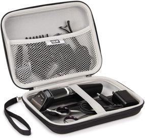 img 4 attached to 🔌 Hard Shell Hair Clipper Case - 7.5 Inch - Compatible with Wahl, Surker, Andis, Oster, Philips, and More - Ideal for Hair Trimmers and Barber Clippers - Black