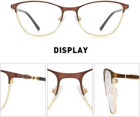 img 1 attached to 👓 OLIEYE Women's Retro Cat Eye Reading Glasses with Spring Hinges - Trendy Reader Computer Eyewear