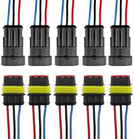 img 4 attached to 🔌 Aike 3Pin Car Waterproof Electrical Connector Plug Socket with Wire AWG kit 10Pack: Reliable and Durable Automotive Wiring Solution