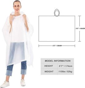img 2 attached to 🌂 Occupational Health & Safety Adults Ponchos Packs with Drawstring - ANTVEE Products