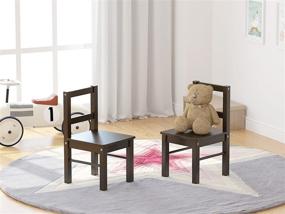 img 2 attached to 🪑 UTEX Child's Wooden Chair Pair: Perfect for Play or Activity, Set of 2 in Espresso Finish