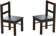 🪑 utex child's wooden chair pair: perfect for play or activity, set of 2 in espresso finish logo
