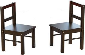 img 3 attached to 🪑 UTEX Child's Wooden Chair Pair: Perfect for Play or Activity, Set of 2 in Espresso Finish