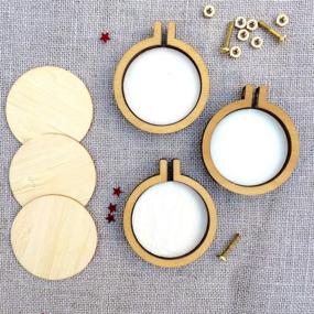 img 1 attached to INSANY Small Ring Embroidery Hoops: Mini Wooden Cross Stitch Hoop Set for Frame Craft and Hanging (8Pcs)