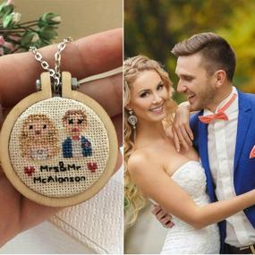 img 3 attached to INSANY Small Ring Embroidery Hoops: Mini Wooden Cross Stitch Hoop Set for Frame Craft and Hanging (8Pcs)
