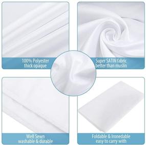 img 2 attached to 📸 MOHOO 6x9ft Pure White Photo Backdrop Muslin for Photography – High-Quality Polyester Satin White Background with 6 Metal Clips, Ideal for Photo Shoots, Videos, and Studio Settings