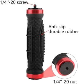 img 1 attached to Ручка монтажа ChromLives для камеры - ручная стабилизация DSLR сверху с резьбой 1/4'' для цифровой видеокамеры, видеокамеры, экшн-камеры, светодиодного видеосвета и смартфона - 2 штуки.
