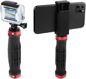 img 3 attached to Ручка монтажа ChromLives для камеры - ручная стабилизация DSLR сверху с резьбой 1/4'' для цифровой видеокамеры, видеокамеры, экшн-камеры, светодиодного видеосвета и смартфона - 2 штуки.