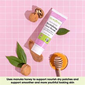 img 1 attached to 🌿 Youth Boost Revitalizing Face Scrub (4 fl oz) - USDA Organic Brightening Face Exfoliator with Manuka Honey & Aloe Vera, for Aging & Dry Skin | Cruelty-Free | Sky Organics