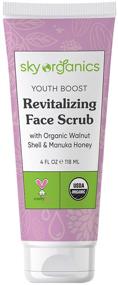 img 4 attached to 🌿 Youth Boost Revitalizing Face Scrub (4 fl oz) - USDA Organic Brightening Face Exfoliator with Manuka Honey & Aloe Vera, for Aging & Dry Skin | Cruelty-Free | Sky Organics