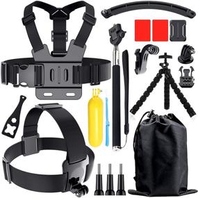 img 4 attached to 📸 Action Camera Accessories Kit for GoPro Hero 8 7 6 5 4, Compatible with DJI AKASO APEMAN Campark SJCAM Xiaomi Yi and More