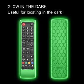 img 2 attached to Honey Comb Silicone Case for Samsung TV Remote - Lightweight, Anti Slip, Shockproof Cover for BN59-01315A, BN59-01199F, AA59-00666A, BN59-01301A - Green-Glow in The Dark