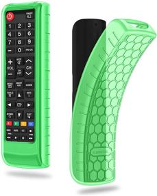 img 4 attached to Honey Comb Silicone Case for Samsung TV Remote - Lightweight, Anti Slip, Shockproof Cover for BN59-01315A, BN59-01199F, AA59-00666A, BN59-01301A - Green-Glow in The Dark