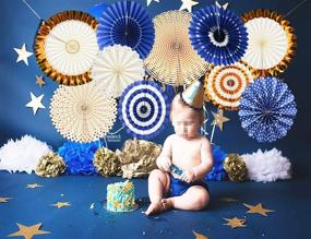 img 2 attached to Navy Blue Royalty: Furuix 2021 Graduation & Baby Shower Decorations with Pinwheel Backdrop