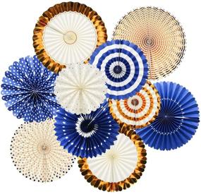 img 4 attached to Navy Blue Royalty: Furuix 2021 Graduation & Baby Shower Decorations with Pinwheel Backdrop