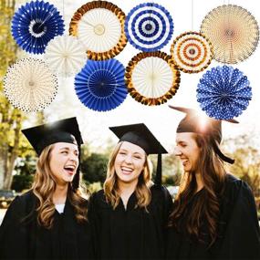 img 3 attached to Navy Blue Royalty: Furuix 2021 Graduation & Baby Shower Decorations with Pinwheel Backdrop