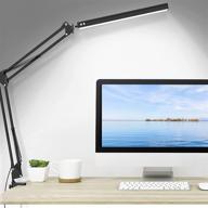 🔦 adjustable swing arm led desk lamp with clamp - eye-care table light, 3 color modes, 10-level dimmable light for study, reading, home, office, dorms, workshops, studios логотип